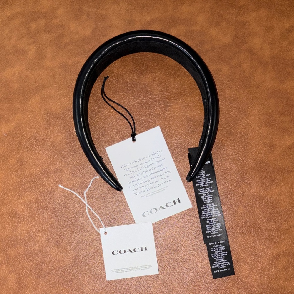 Coach New York Sleek Black Headband